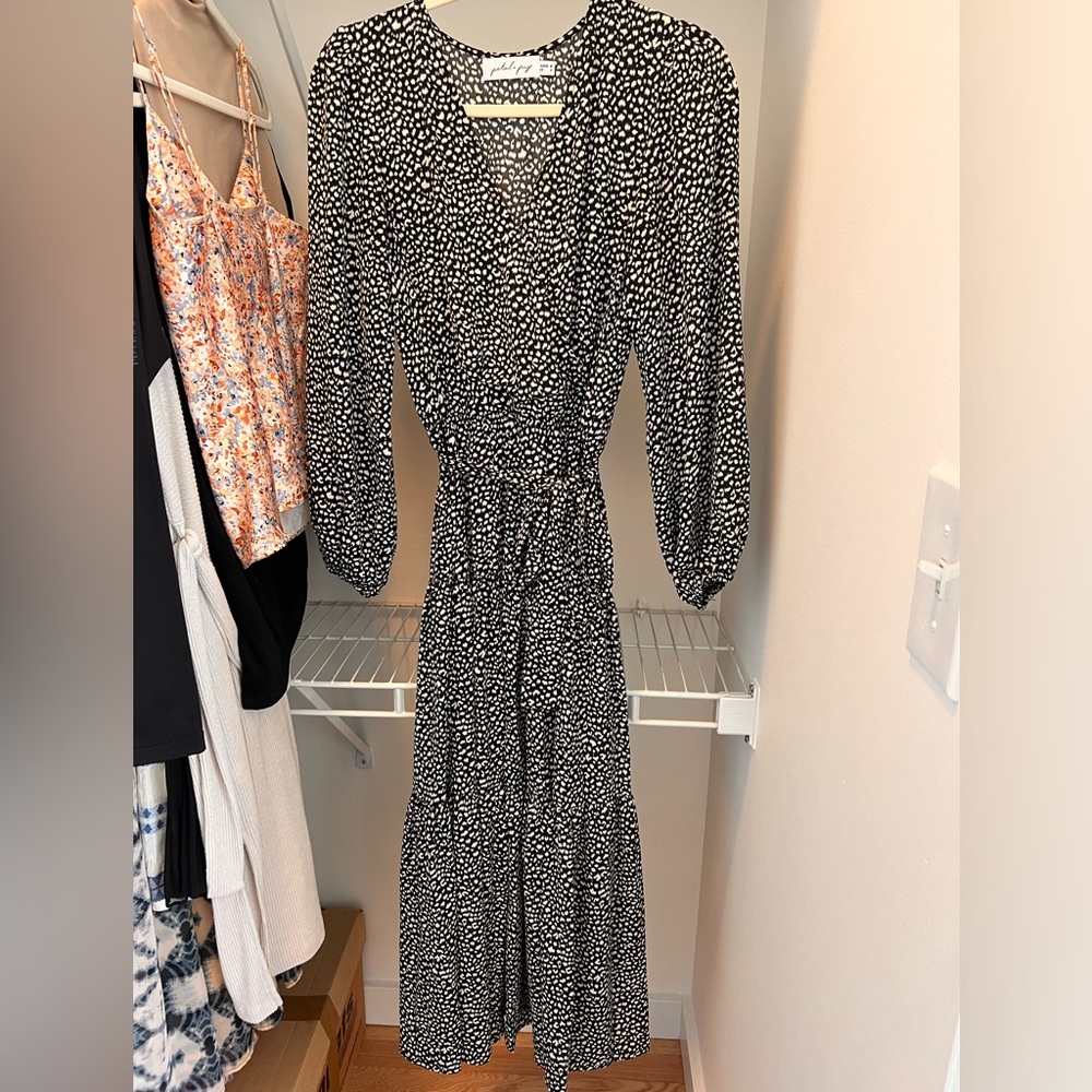 Petal & Pup Black and White Long Sleeve Dress